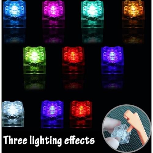 5pcs 2x2 dot LED Light Up Colorful Accessories Classic Brick Education Light-Emitting Compatible All Brands Building Blocks Kid