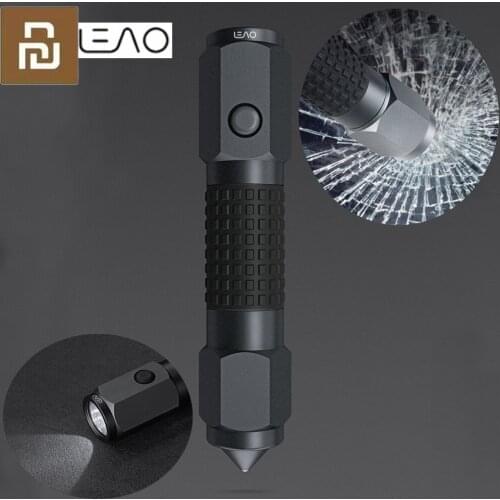 Youpin IPX7 Waterproof 3 Modes LED Flash light Car Safety Hammer Flash Light Tactical Head Seat Belt Cutter Electric Torch
