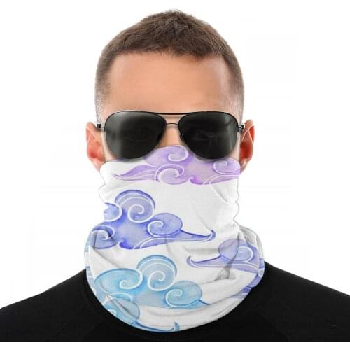 Funny Clouds Watercolor Scarves Neck Face Mask Unisex Hallo Neck Gaiter Tubular Bandana Multi-functional Headband Outdoor Hiking