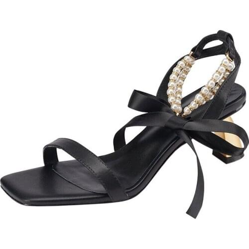 2021 New Summer Fashion Design Weave Women Sexy Sandals Transparent Strange High Heels Ladies Sandals Open Toe Shoes Size 34-39