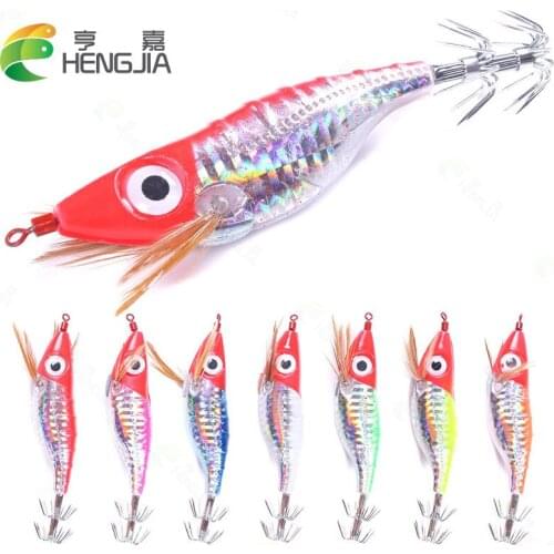 Fishing Lure Hard Bait Fake Shrimp Wood Bait 10cm 9g Fishing Wobbler Squid Jig Artificial Lure 1pc/lot jigging Lure Octopus Bait