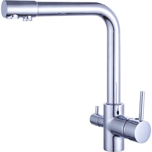 1PC Chrome Sink Kitchen Faucet Dual Hole Roatation Rotating Handle Cold And Hot Water For Kitchen And Bathroom Basin Sink Faucet