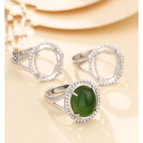 12*10mm 925 STERLING SILVER women Semi Mount Bases Blanks base blank Pad ring Setting wedding jewelry findings diy A5906