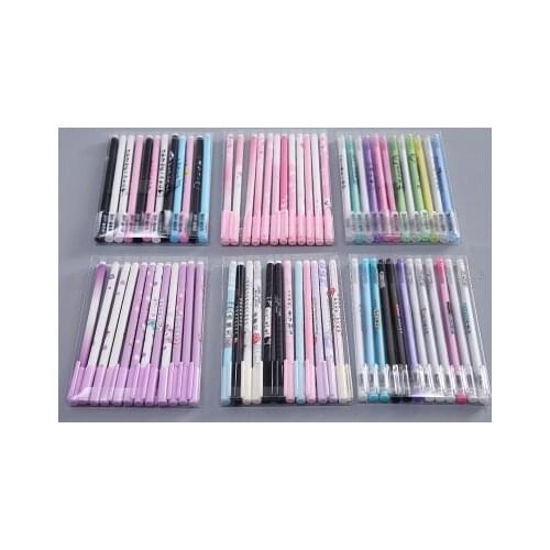 12pcs/set cute gel pen color ink cat pen fresh Kawaii school Canetas Boligrafos gift stationery office supplies 0.5mm