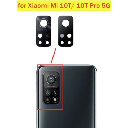 2pcs/lot for Xiaomi Mi 10T/ 10T Pro 5G Back Camera Glass Lens Main Rear Camera Lens with Glue Repair Spare Parts