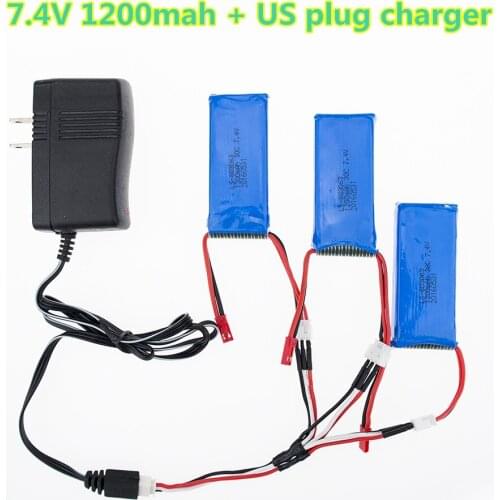 3pcs Lipo Battery 7.4V 1200mah 30C US Charger For YiZhan Tarantula X6 MJX X101 X102h JJRC H16 WLtoys V353 V353B V666
