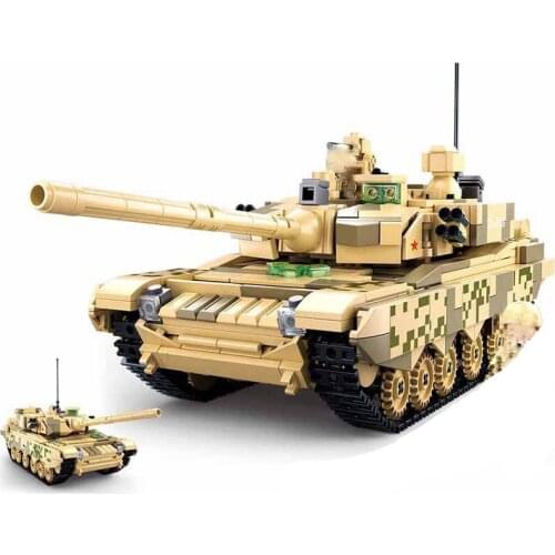 893Pcs Military Series World War WW2 China 99A Main Battle Tank Model soldier Building Blocks Bricks Toys For Children Gifts