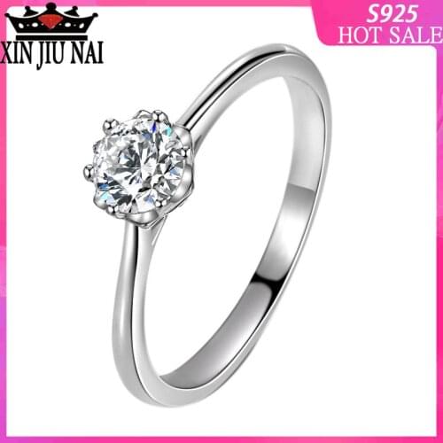 925 sterling silver star bright diamond new womens ring simple parquet stone 45 points playful girl fake diamond ring