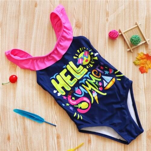 Childrens One-piece Swimsuit Small and Medium-sized Children Swimsuit Cartoon One-piece Girls Swimsuit