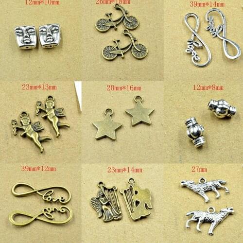 FLTMRH 5PCS 23*13mm Antique Sliver painted face skull Charm Handmade Charms Pendants Jewelry Findings