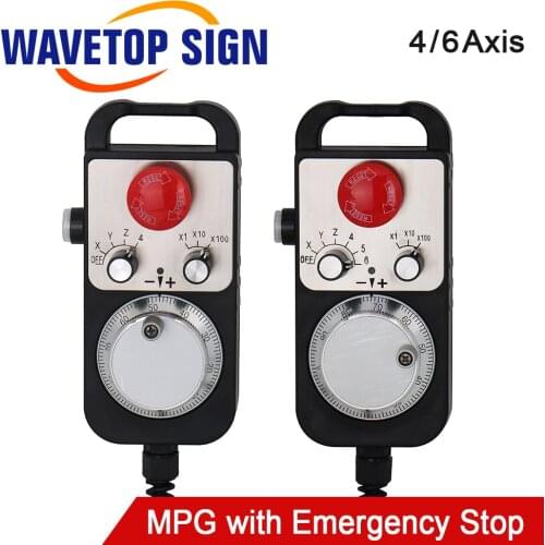 CNC Pulse Generator 4/6Axis MPG Pendant Handwheel 5V for FAGOR GSK Siemens MITSUBISHI FANUC System 5V Manual Pulse Generator