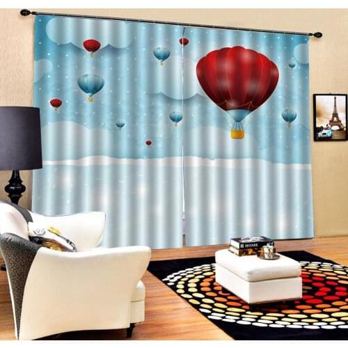 Blue curtains cartoon 3D Blackout Curtains For Living room Bedding room Drapes Cotinas para sala Decoration curtains