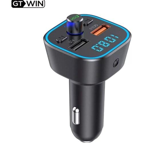GTWIN 2021 New Display Phone Charger T35 Car Cigarettes Lighter Bluetooth MP3 Music Player FM Transmitter QC3.0 Fast Charger
