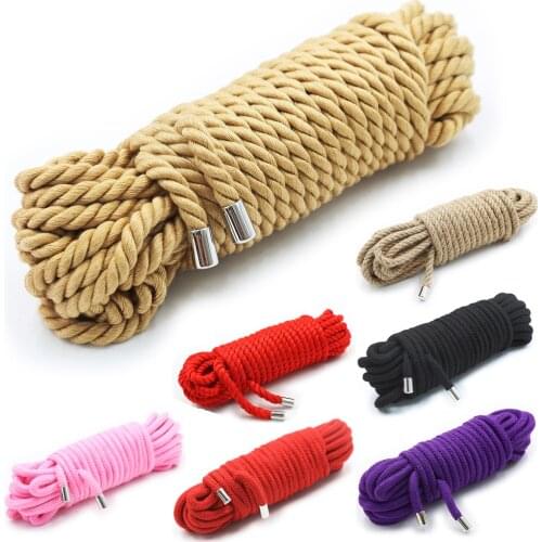 5/10/20M Cotton Shibari Tying Sex Bondage Rope Adult SM Game Slave Restraint Body to Tied BDSM Ropes Erotic Sex Toys for Couples