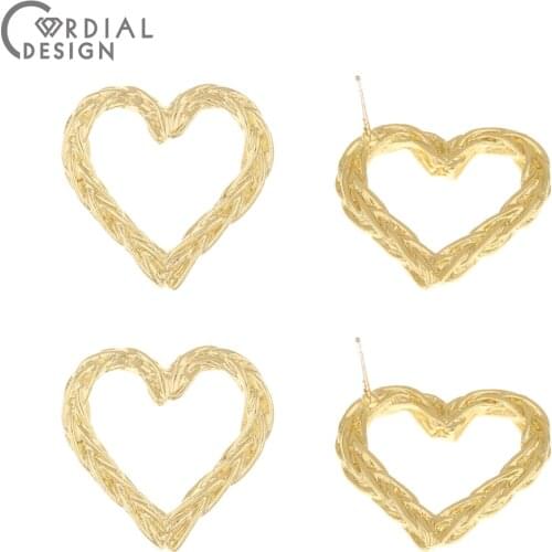Cordial Design 50Pcs 27*28MM DIY Making/Earrings Stud/Jewelry Accessories/Heart Shape/Jewelry Findings & Components/Hand Made