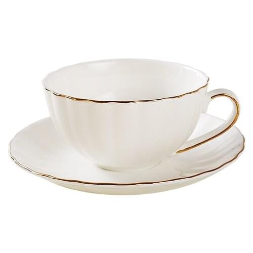 Bone Ceramic Coffee Cup Small White British Afternoon Tea Cup Set Couple Gift Western Restaurant Decoration A Mug Dish Drinkware