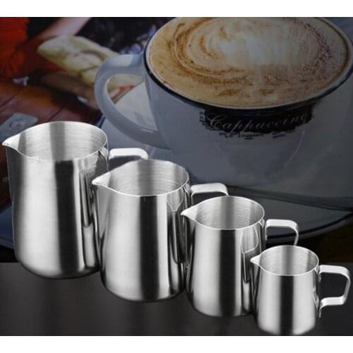Stainless Steel Pitcher Coffee Pitcher Milk Frothing Jug Pull Flower Cup Cappuccino Milk Pot Espresso Cup Latte Art Milk Frother