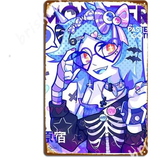 Monster: Pastel Goth Metal Signs Custom Club Plaques Mural Tin sign Posters