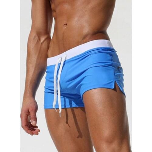 2021 Men Boxer Swim Trunks European American Summer Beach Surf Nylon Swimming Trunks For Men