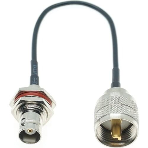 RG174 PL259 UHF Male to BNC FEMALE Nut Bulkhead Coax RF Cable Jupmer Pigtail