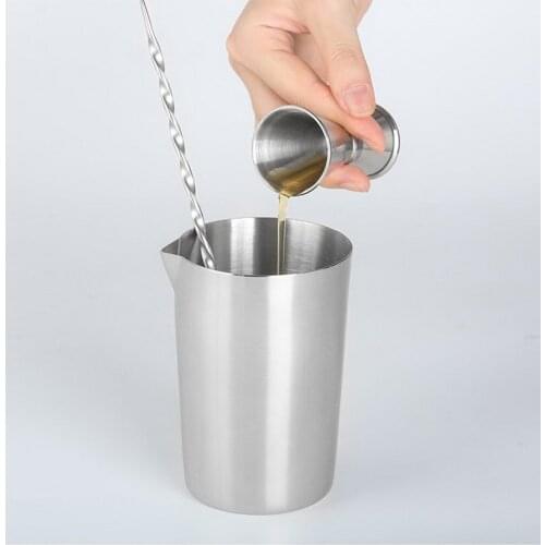 304 Stainless Steel Stirring Cup Metal Cocktail Mixing Glass Mixing Mugs Wine Whisks 500ml