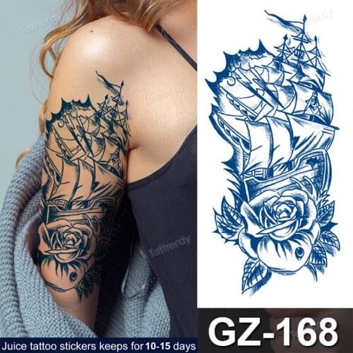 Juice lasting temporary tattoo sticker women men arm sleeve tattoo fake safety non-toxic waterproof tattoo armband body art