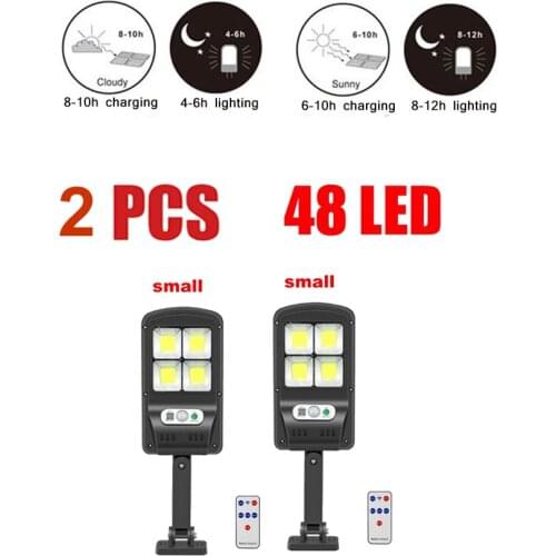 2 pcs tabular oblong Solar Street Light Led Outdoor Solar Lamp Powerful Remote Control PIR Motion Sensor Garden Wall Light Decor