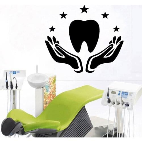 WJWY Cartoon Teeth Wall Sticker Wall Decor For Dental Hospital Kids Room Decoration Wall Decals Removable Art Murals Wallpaper