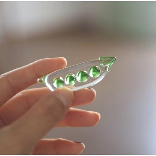 Japanese Handmade Glass Pods, Pea Chopsticks Rack, Lentil Glass Pen Rack, Paperweight Tabletop Small Ornaments