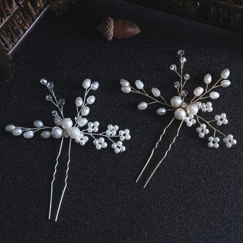 Women Wedding Bridal Hair Accessories Hair Stick Floral Hairpin Beautiful Headdress Plait Hair Clip Accessories