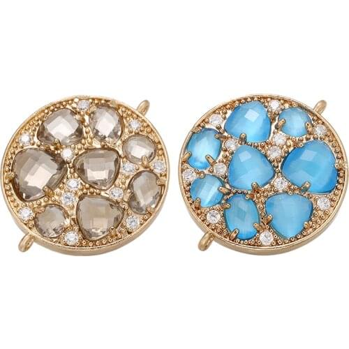 ZHUKOU 25x30mm high quality crystal pendant connector for ladies necklace bracelet DIY jewelry accessories Findings model: VS393