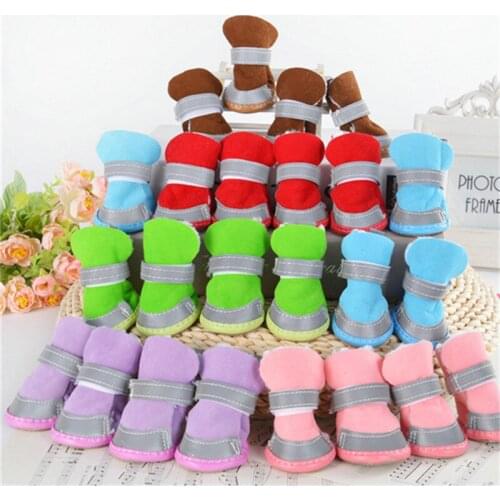 S-XXL Winter Warm Shoes for Dogs Cute Dog Boots Thickened Non-slip Snow Boots Pet Cotton Blend Puppy Sneakers Pet Supplies