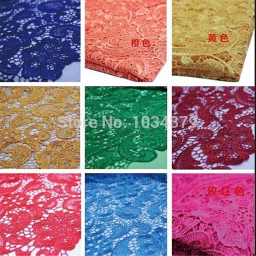 1meter Quality 3D Water-soluble Crochet Hollow-out Lace Fabric Width 120cm Free Shipping (17Colors)