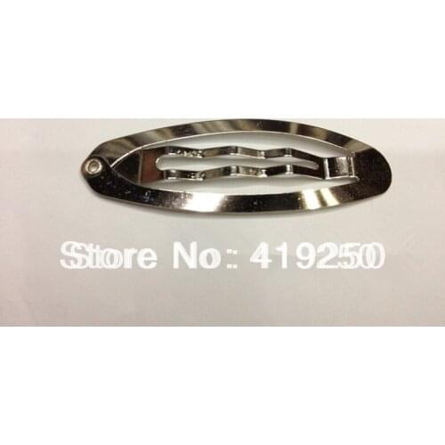 1000pcs 5cm High quality elliptical shape Non Slip Snap Clips Slides Hair Bows