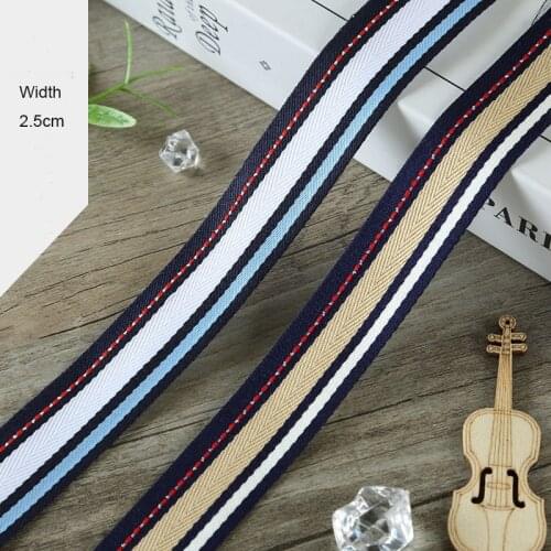 2.5cm Non-Elastic Stripe Ribbon Interchromatic Elastic Bands Apparel Sewing Accessories Rubber Band Stretch Band Garment Webbing