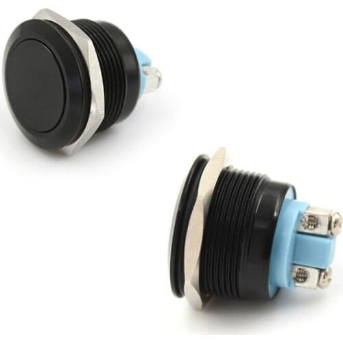22mm 2A/250V Black Push Button Switch Waterproof Switch Self Locking/Momentary Metal Push Button For Car Computer
