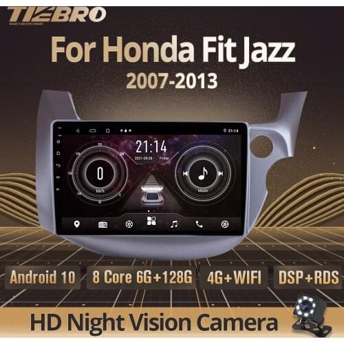 2DIN Android10 Car Radio For Honda Fit Jazz 2007-2013 GPS Navigation Stereo Receiver Auto Radio Car Stereo Bluetooth Player IGO