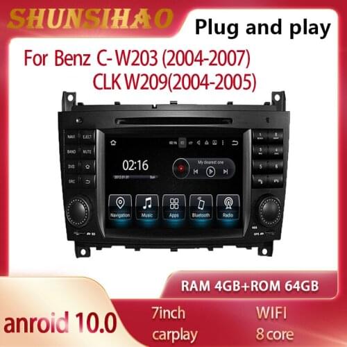 Original car style car multimedia radio for Benz C W203 2004-2007 CLK 2004-2005 GPS autoradio carplay Android 10