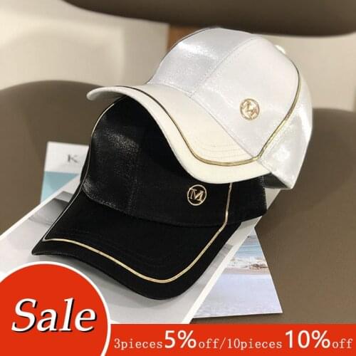 New Women Baseball Cap Female Solid Color Outdoor Adjustable White Pink Black Embroidered Womens Hats Summer Letter M/D Sunhat