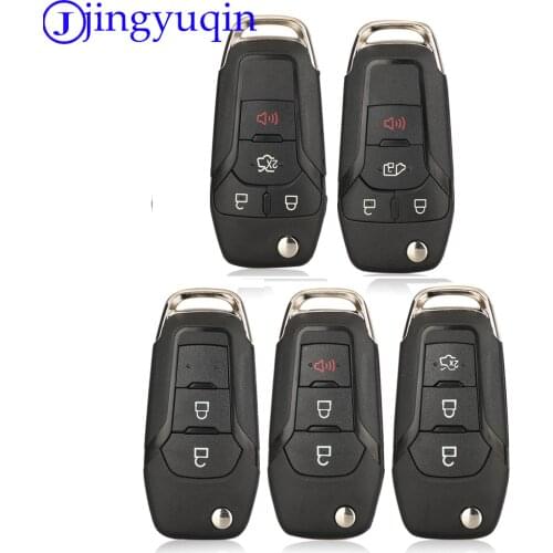 Jingyuqin Remote Car Key Shell Case Cover For Ford F-150 F-250 F-350 Explorer Ranger KA Fiesta Mondeo 2/3 Buttons