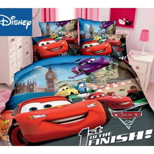 Disney Lightning McQueen Cars Cheaper Bedding Set Twin Size For Children Bedroom Decoration Single Flat Sheet Duvet Covers 3pcs
