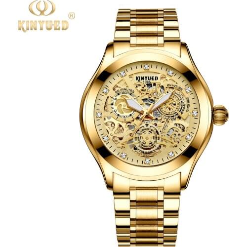 KINYUEDTop Brand luxury watch diamond watch Automatic Mechanical watch Waterproof watch Luminous Clocks Mens Watches J062