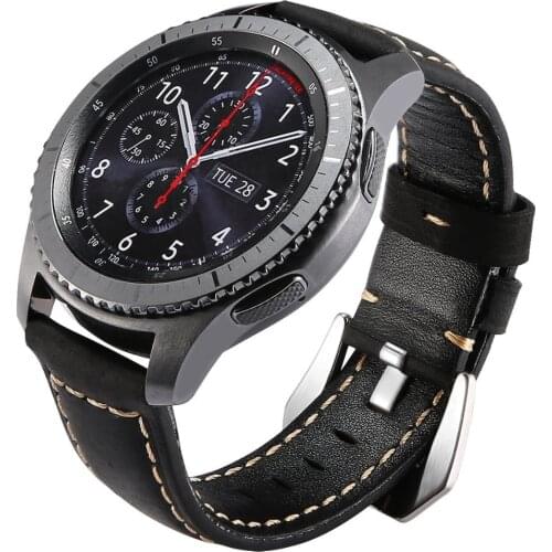 Leather band for Samsung Galaxy watch 46mm strap Gear s3 Frontier band bracelet 22mm Huawei watch GT strap Gear S 3 Classic 46