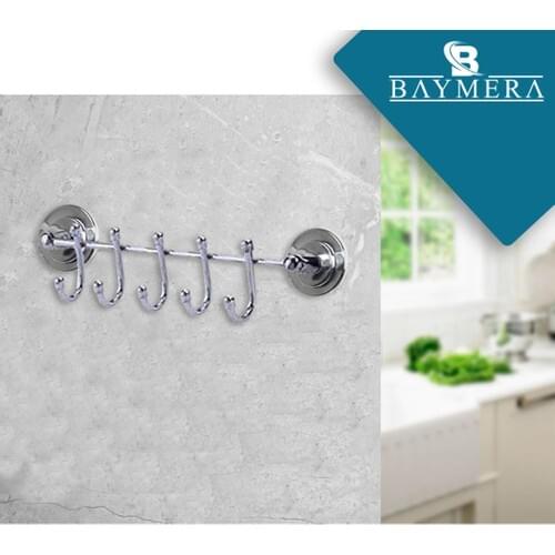 Baymera Adhesive 5'li Bathroom Robe Hook