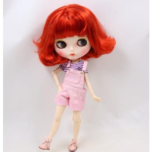 ICY DBS Blyth Doll No.BL1248 Red hair Carved lips Matte customized face Joint body 1/6 bjd
