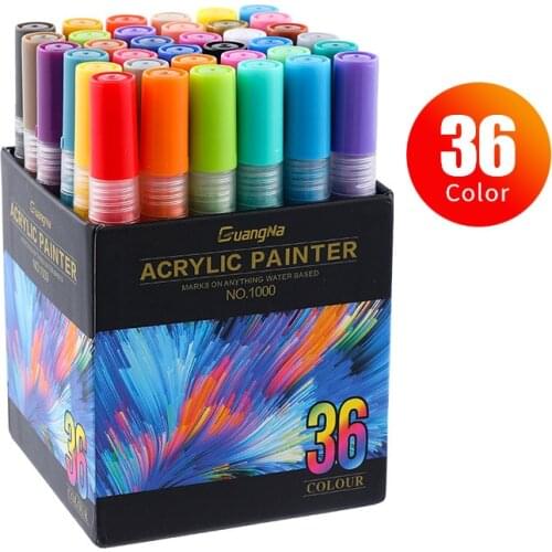 Marking Pens Art Supplies Craft Ink Writing Paint Marker Pen Acrylic for Rock Painting Stone Ceramic Glass Thick Nib Water-Based