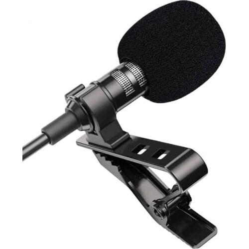 Mini Microphone Clip-on Lapel Lavalier Phone PC Camera Mic Portable External Buttonhole Microphones for iPhone Laptop Computer