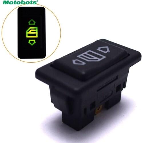 MOTOBOTS 10pcs Auto Electric Power Window Switch Button For All Autos with Green LED Light Car Button Switch 12V/24V #CA3837