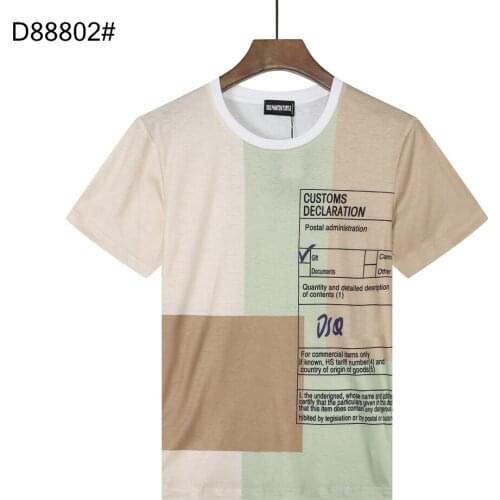 DSQ PHANTOM TURTLE Mens Short Sleeve Logo Series Graphic T-Shirt Men Fashion Print Cotton Tees Breathable Quality Tops 88802