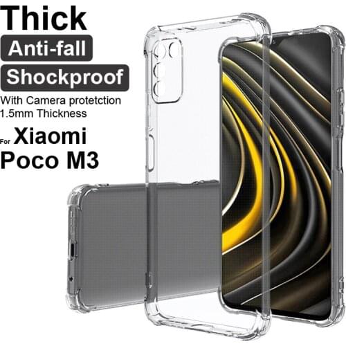 Soft Transparent Anti-knock Case for Xiaomi Poco M3 M2010J19CG M2010J19CI Back Cover for miPoco M3 M 3 Airbag Case